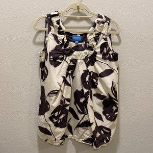 SIMPLY VERA BY VERA WANG Floral Tank Black & Ivory